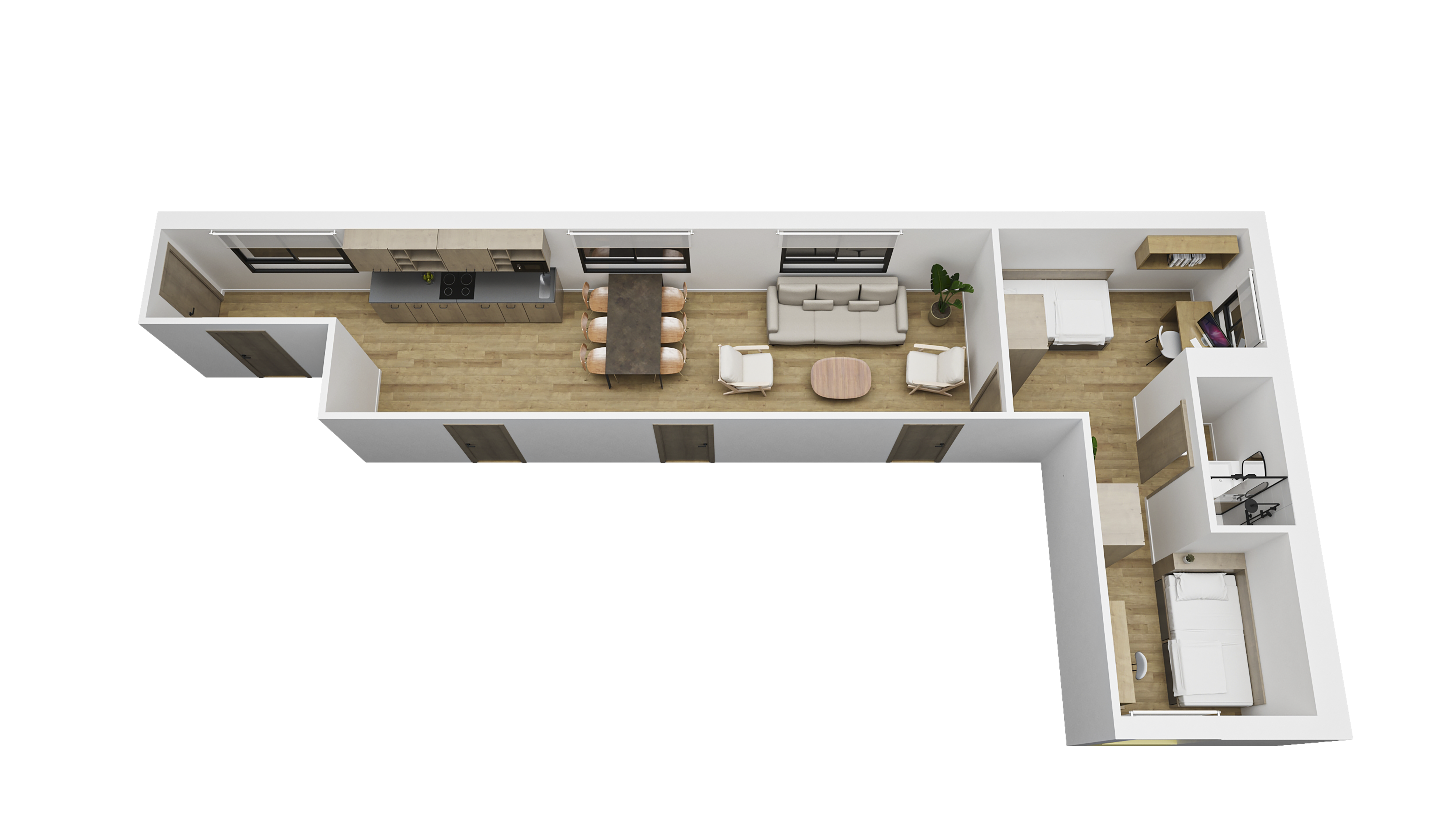 Habitación doble en apartamento