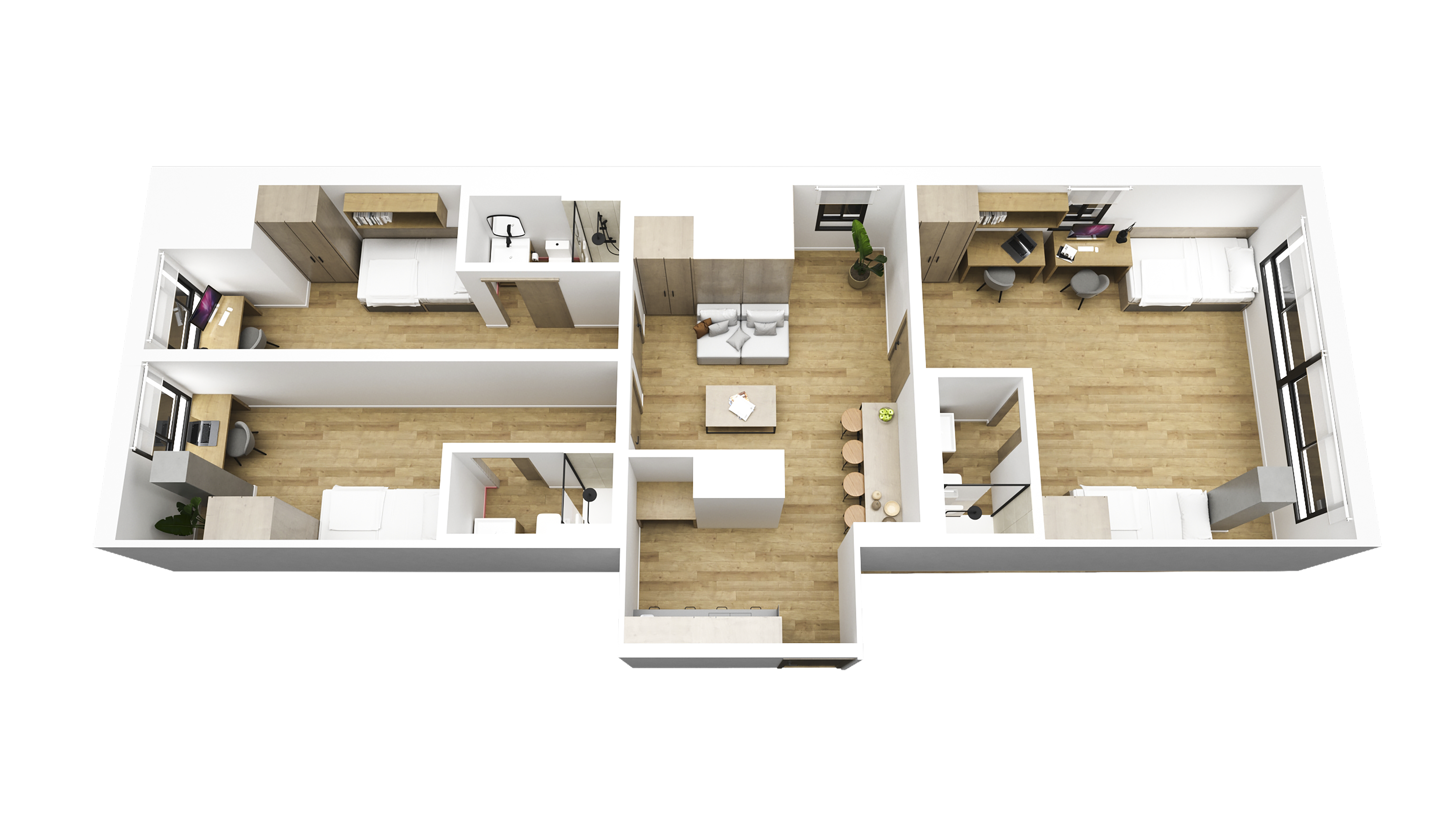 Habitación Doble en Apartamento