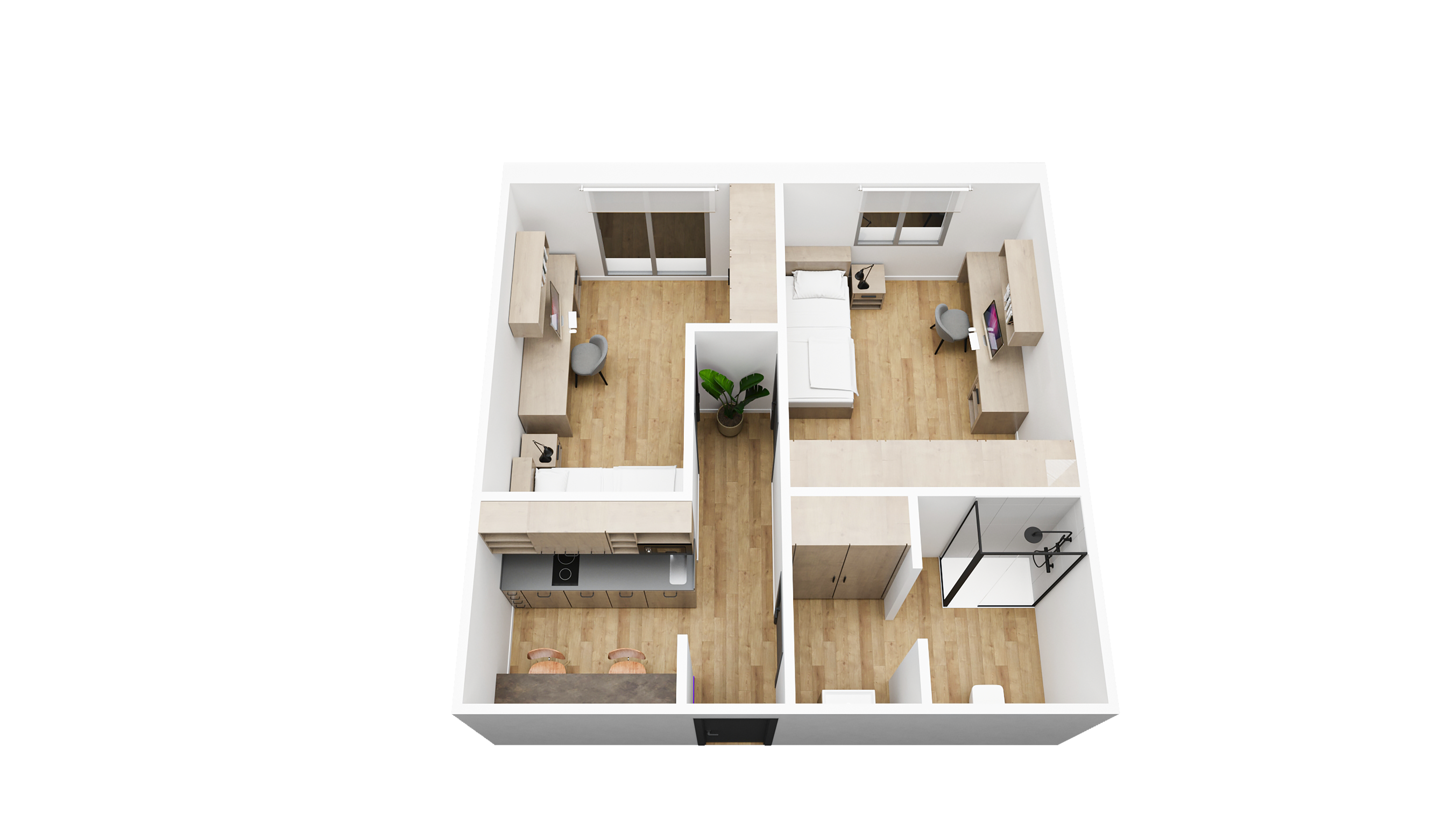Apartamento con dos dormitorios